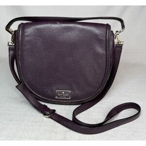 Kate Spade Oliver Street Lilly Leather Crossbody Handbag Purse Purple 11" Wide